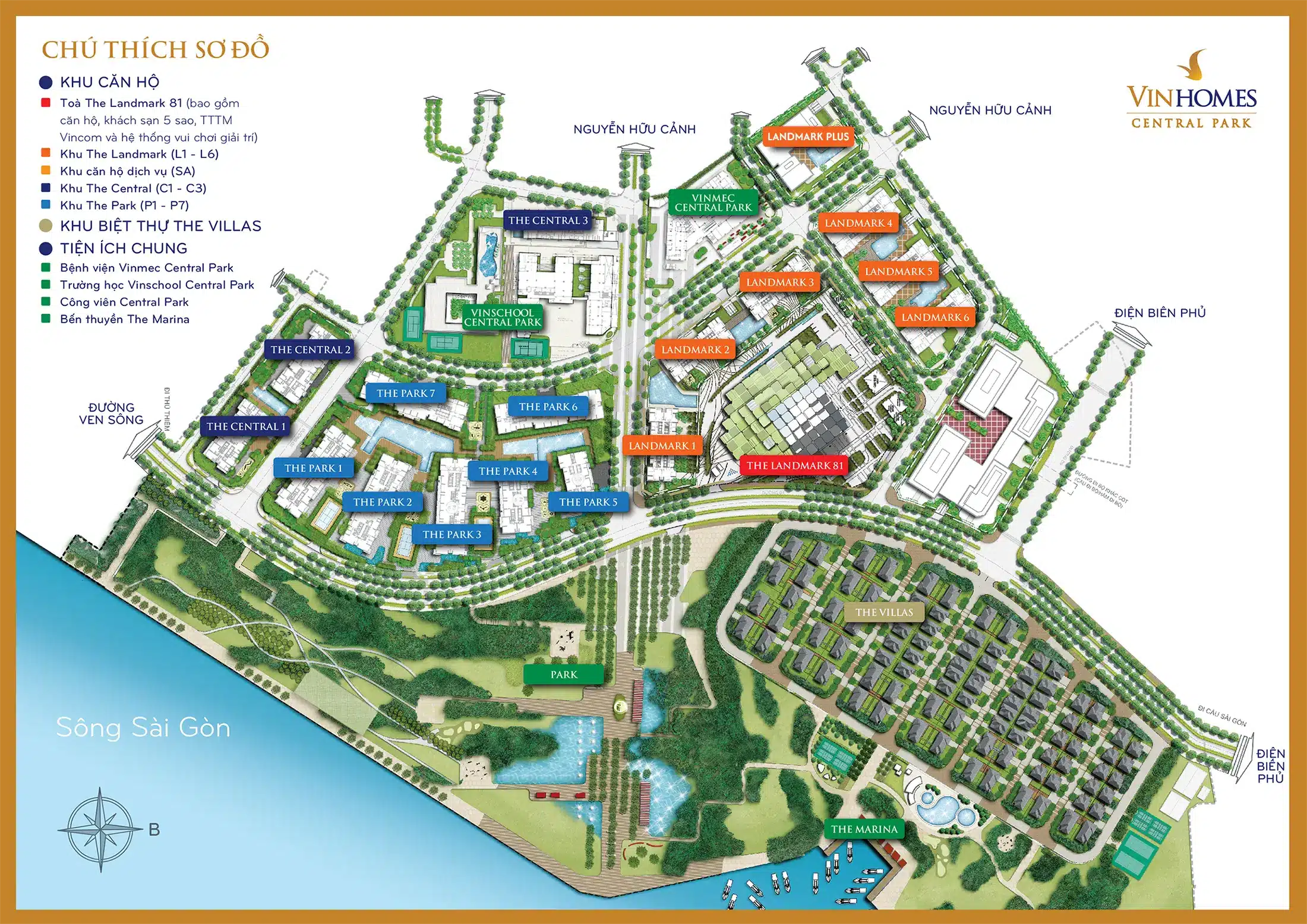 Sơ đồ tiện ích Vinhomes Central Park